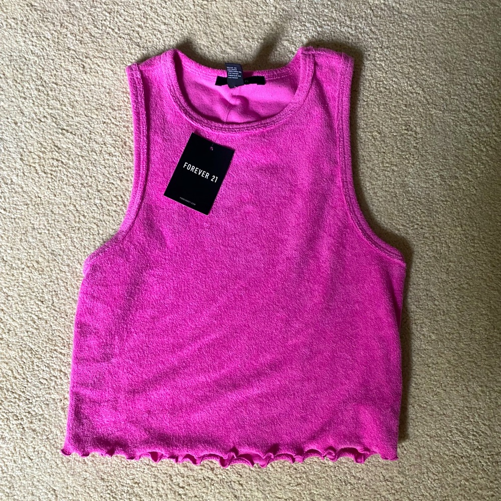 BRAND NEW forever 21 cropped pink tank top